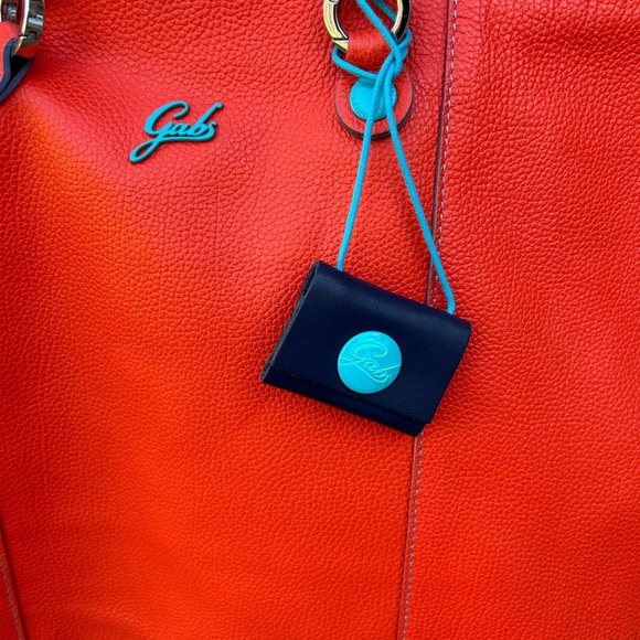 Gabs G3 Plus Size Large Convertible Shopping Tote Bad Orange Leather Like New - Picture 6 of 16